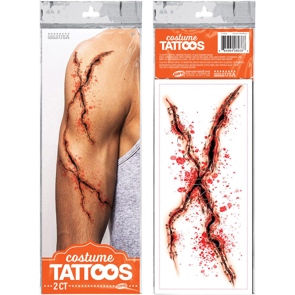 Scars and Stiches Arm Tattoos Assortment