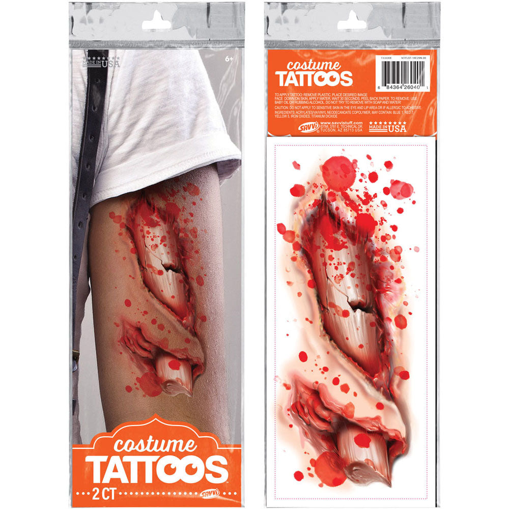 Scars and Stiches Arm Tattoos Assortment
