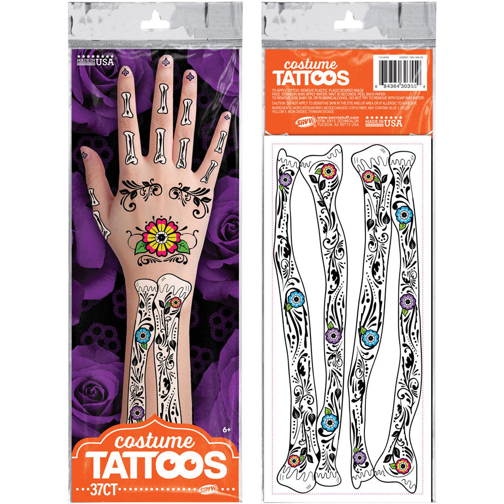 Day of the Dead Arm Tattoos Assortment